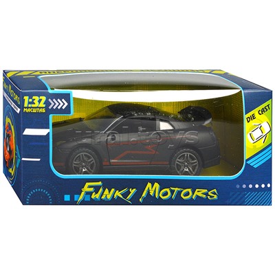 Чёрная инерционная машинка Спорткар со спойлером die-cast,1:32, открывающиеся двери