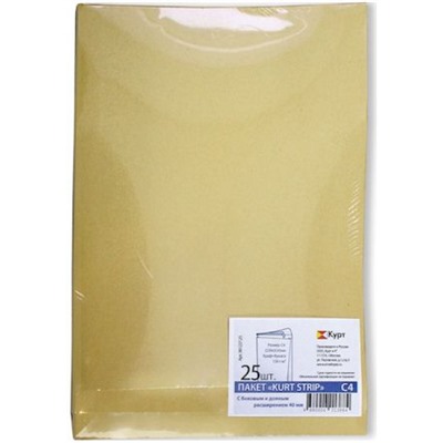 Пакет-конверт крафт почтовый C4 UltraPac 229х324х40 мм , отр. лента, 130г/м2 381227.25 (817986) BURO