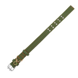 Ошейник четырехслойный с вертлюгом, 65×4 см, ОШ 54-60 см, полиэстер, зелёный