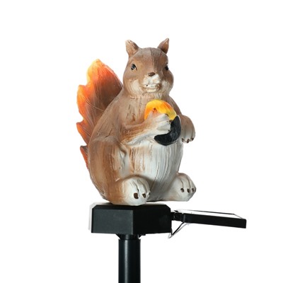 Садовый светильник «Белочка с орешком», уличный, на солнечной батарее, 41 см, 1 LED, свечение тёплое белое