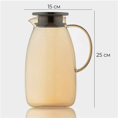 УЦЕНКА Кувшин «Богема», 1.8 л, с металлической крышкой, стекло, золотистый