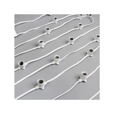 Гирлянда «Белт-лайт» 50 м, IP65, 2W, белая каучуковая нить, шаг 40 см, Е27 (без ламп), 220 В