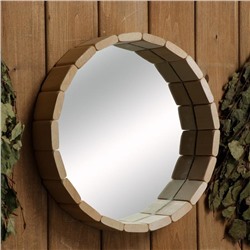 Зеркало «Бочонок», 29×29 см, в деревянной раме, круглое