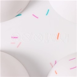 Форма для выпечки KONFINETTA «Фигуры. Полусфера», силикон, 27.8×16.3×3.4 см, 6 ячеек (d=6.7 см), белая