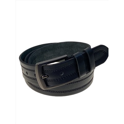 Ремень мужской из натуральной кожи, цвет черный