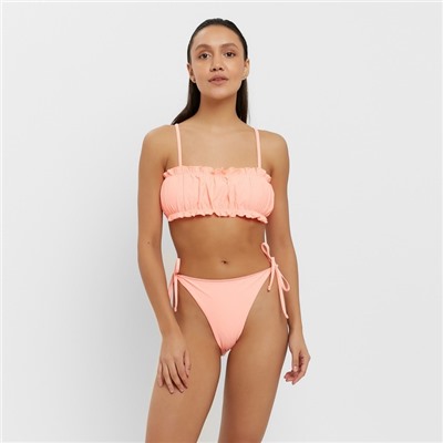 Купальник женский с топом бандо MINAKU цвет персиковый, размер 42