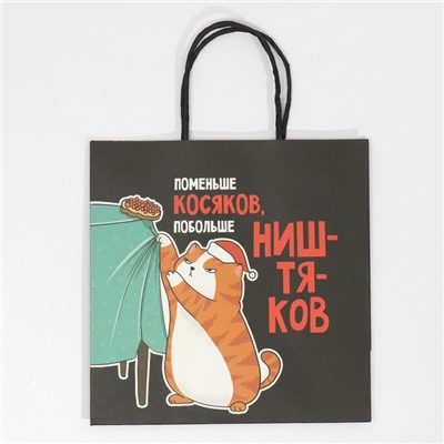 Пакет подарочный новогодний «Косяки наше всё», 22×22×11 см