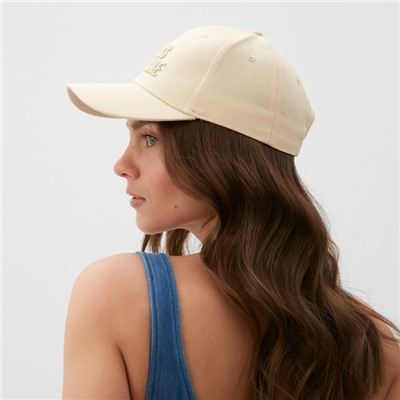 Кепка женская с вышивкой MIST Less is more, молочная, размер 56-58