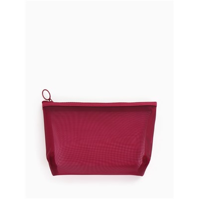 Косметичка Classic, сетка, на молнии, бордовая
