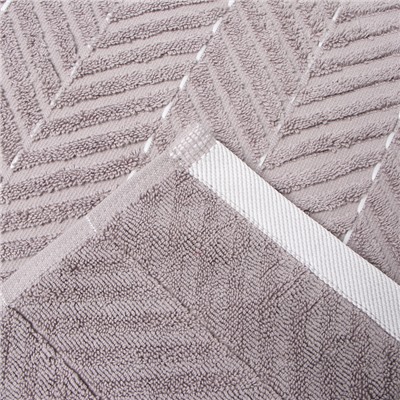 Коврик махровый «Этель» Lines, 50×70 см, хлопок 100%, светло-серый