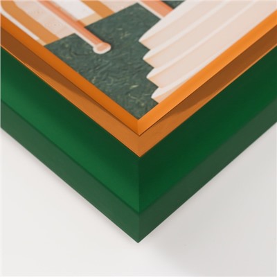 Фоторамка для фото 13×18 см «Стефания», пластик, зеленая с золотым, 4.4×17.8×23 см