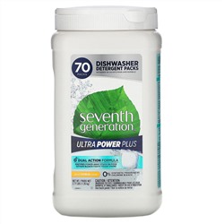 Seventh Generation, Ultra Power Plus Dishwasher Detergent Packs, Fresh Citrus Scent,  70 Packs, 2.77 lbs (1.26 kg)
