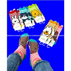 Носки женские ЦВЕТНЫЕ Мордочки с "ушками"