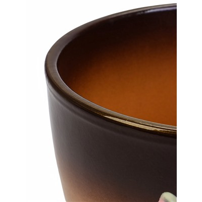 Горшок для цветов «Миндаль», 2.5 л, d=18.5 см, h=16.5 см, с поддоном, керамика, коричневый