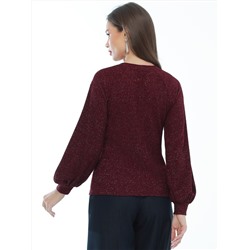 Джемпер бордовый с пышными рукавами