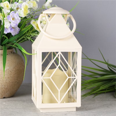 Светильник фонарь настольный Новогодний 27 см белый / YR8241W /уп 30/от батареек