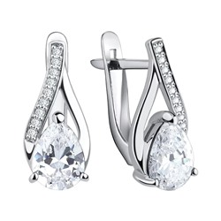 Серьги из серебра куб.циркон., Л-11805
