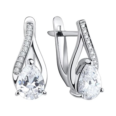 Серьги из серебра куб.циркон., Л-11805
