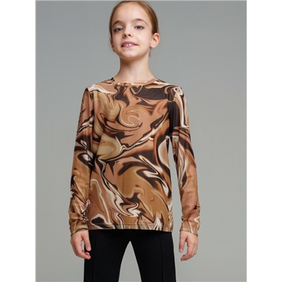 Фуфайка трикотажная для девочек (футболка с длинными рукавами)