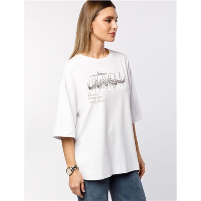 Футболка свободного кроя с авторским принтом