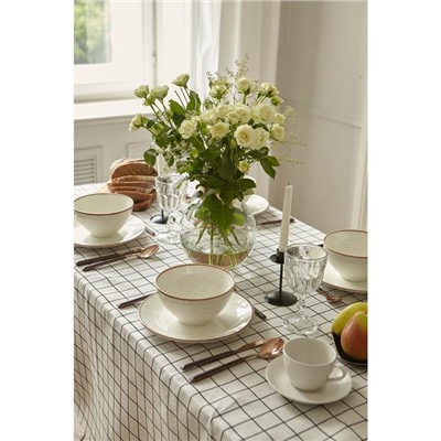 Скатерть «Доляна. Клетка», 145×145±3 см,100% п/э, рогожка 130 г/м²