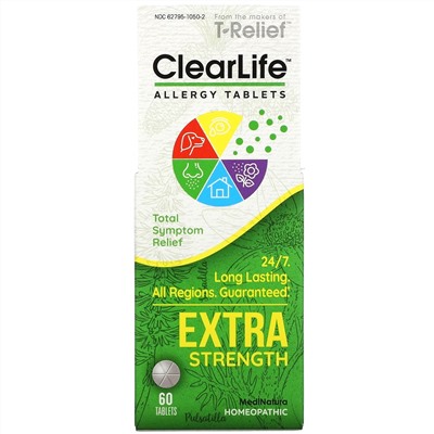 MediNatura, Clear Life Allergy Tablets, Extra Strength, 60 Tablets