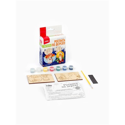 Роспись по дереву на магнитах «С Рождеством!», набор для творчества