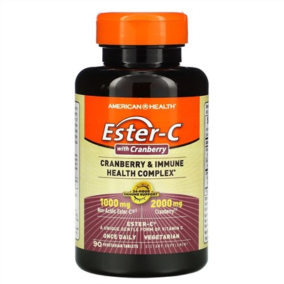 American Health, Ester-C с клюквой, 90 растительных таблеток