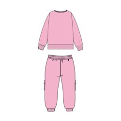 Комплект детский трикотажный для девочек: толстовка, брюки