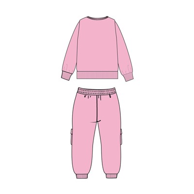 Комплект детский трикотажный для девочек: толстовка, брюки