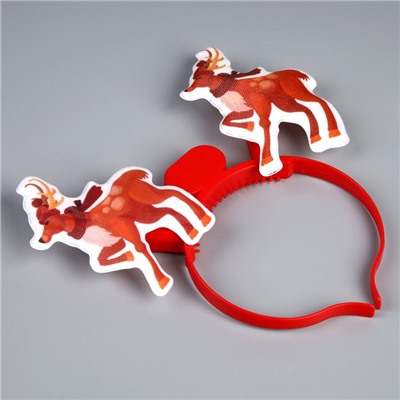 Ободок светодиодный «Олени» 18×16×3 см, 2 LED, батарейки AG10×3 (в комплекте), мерцание, свечение мульти