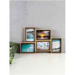 Фоторамка - коллаж на 5 фото 10×15 «Сливки», МДФ, стекло, 28.5×45.5×2.2 см