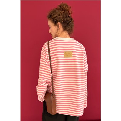 Блузка  STRIP111/01/Белый, розовый