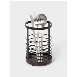 Сушилка для столовых приборов Доляна «Лофт», 11.5×11.5×17 см, коричневая