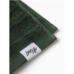 Полотенце махровое LoveLife «Сонора» 70×130 см, зелёное, 100% хлопок, 500 г/м²
