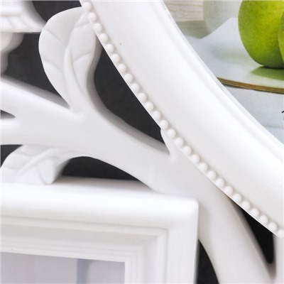 Фоторамка - коллаж на 6 фото 10×15 см, 13×13 см, 10×10 см «Семейное древо», пластик, мультирамка, белая, 56×44.5 см