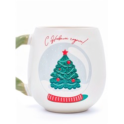 Кружка новогодняя керамическая «Снежный шар», 500 мл