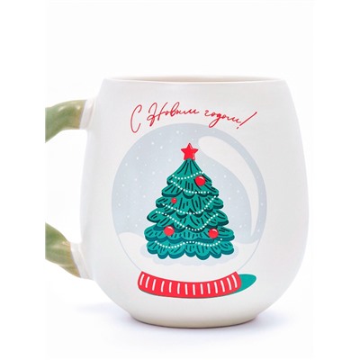 Кружка новогодняя керамическая «Снежный шар», 500 мл