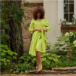 Халат вафельный женский удлинённый Экономь и Я размер 50-52, цвет салатовый, 100% хлопок, 200 г/м²