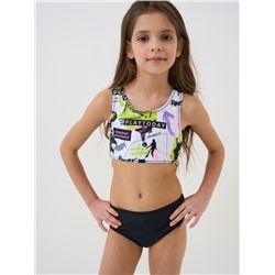 Комплект для девочек: купальный костюм трикотажный, шорты текстильные плавательные