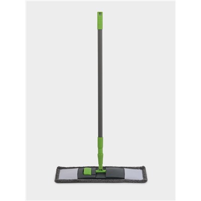 Швабра для мытья пола плоская Доляна, насадка из микрофибры 42×12 см, телескопическая ручка 73-124 см