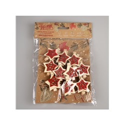 Гирлянда «Нить» 2 м роса с насадками «Прищепки-звёздочки», IP20, серебристая нить, 20 LED, батарейки ААх2 (не в комплекте), свечение тёплое белое