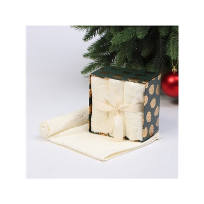 Набор махровых полотенец «Этель. Счастья», 30×30 см - 3 шт., хлопок 100%