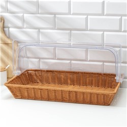 УЦЕНКА Хлебница «Крем» плетеное основание 53×32 см