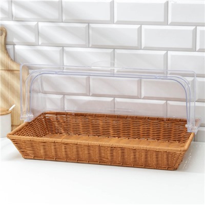 УЦЕНКА Хлебница «Крем» плетеное основание 53×32 см