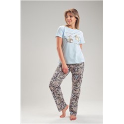 Пижама ТК 373 (Голубой/динозавры)