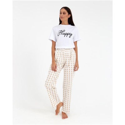 Брюки домашние женские KAFTAN Drops, размер 44-46, белые