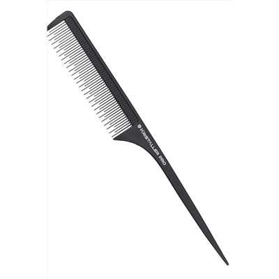 Kristaller Профессиональный гребень для волос с ручкой 8612, карбон, черный, 24 см KRISTALLER, 1129155