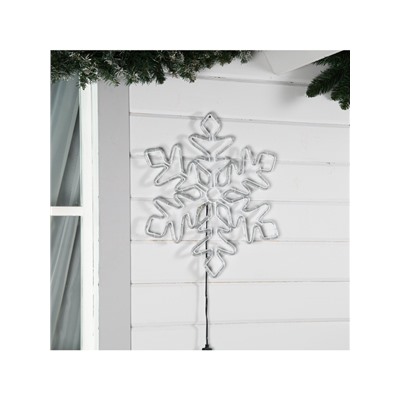 Светодиодная фигура «Снежинка», 54 см, дюралайт, 120 LED, 220 В, мерцание, свечение синий/белый