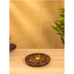 Подставка под благовония круглая «Звёзды», 12.5×12.5×2 см, дерево шишам